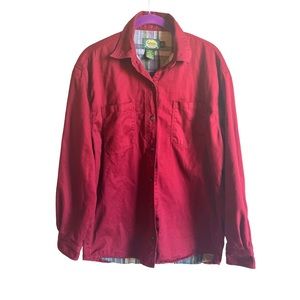 Cabela’s for women Burgundy Button Down Shirt/light Jacket Size Small.